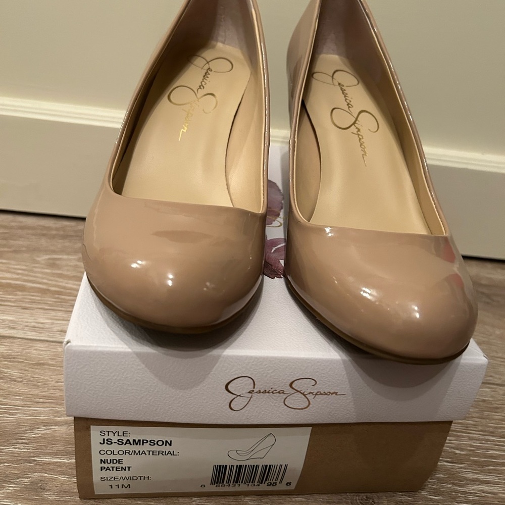 Jessica Simpson Nude Patent Heels